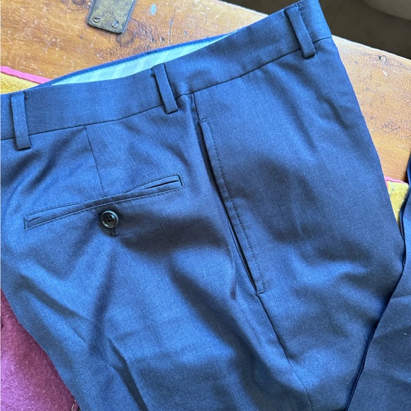 🖇️ Brooks Brothers Reda Flexo Milano Fit Navy Heathered Dress Pant - Picture 3 of 6